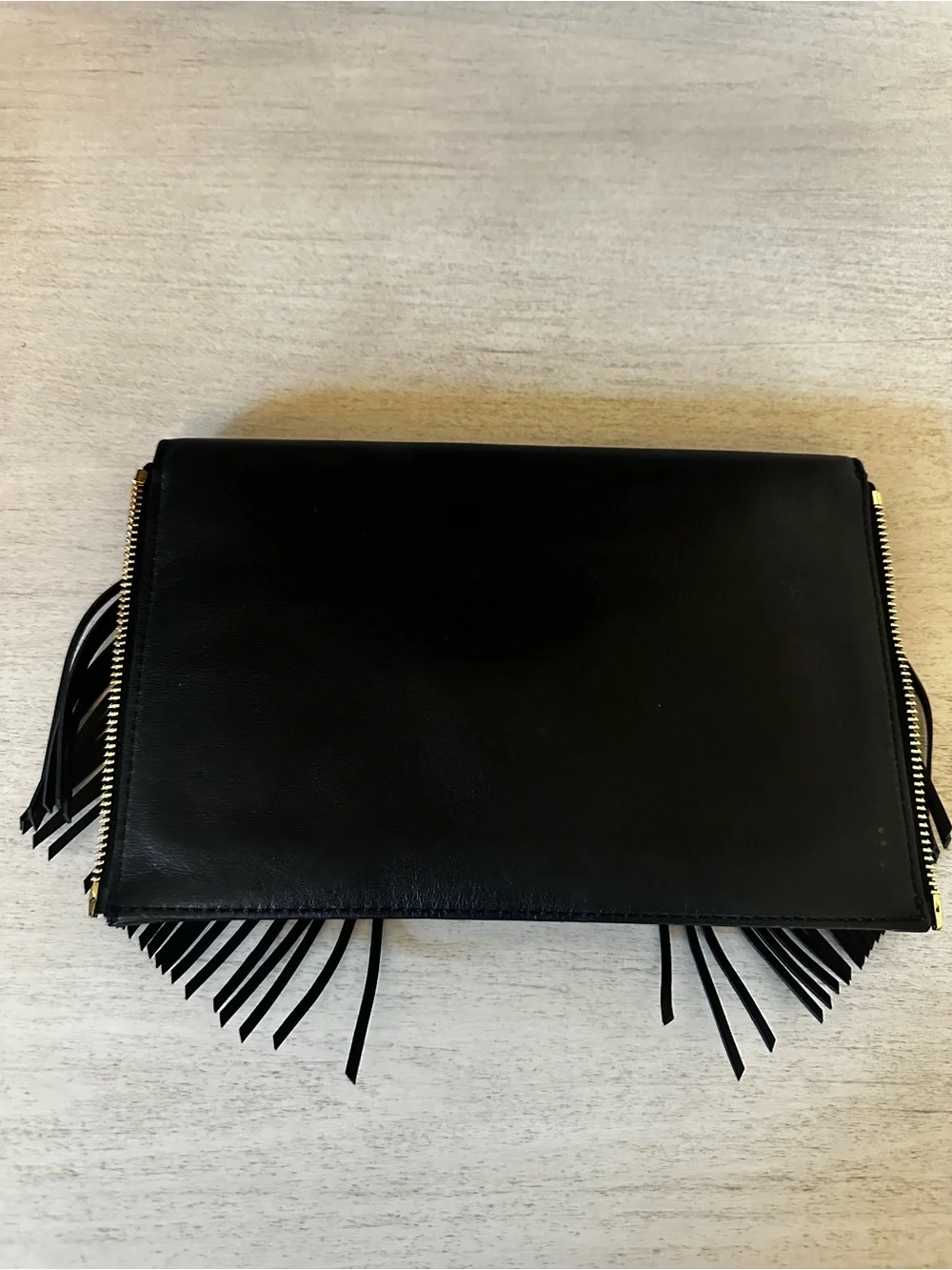 Diane Von Furstenberg Agent Riley Black Fringe Clutch